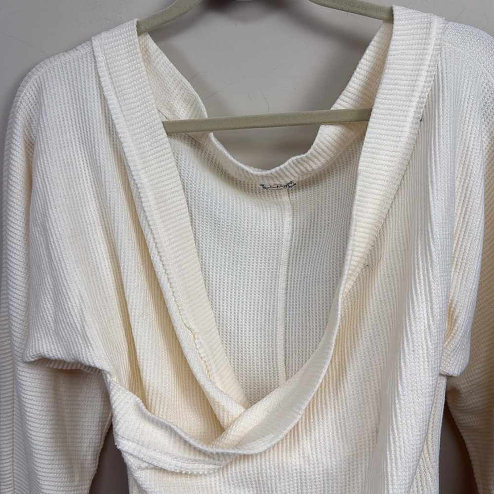 FREE PEOPLE Lovin' This Feeling Thermal Bodysuit extra large cream ivory Euc - Picture 7 of 11